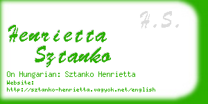 henrietta sztanko business card